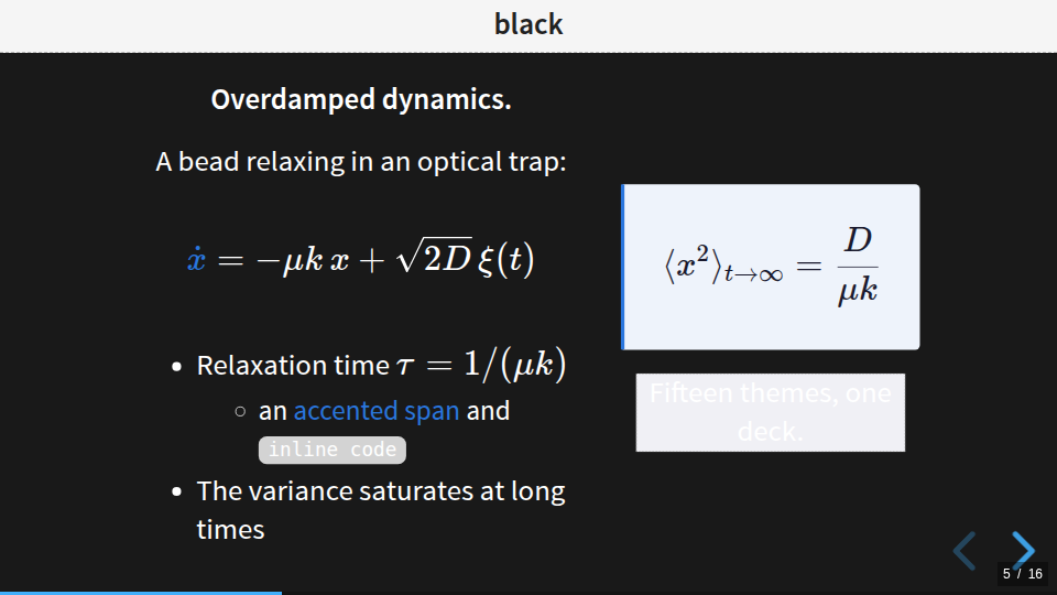 The black theme